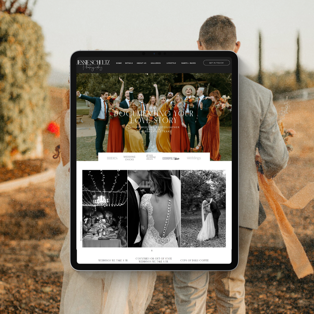 ipad mockup for wedding photographer in texas